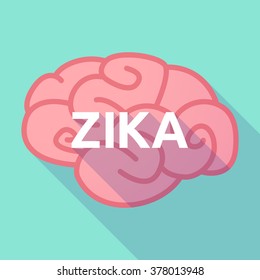 Vector illustration of the word "Zika"   in a brain