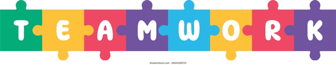 vector illustration of the wording teamwork from the puzzle