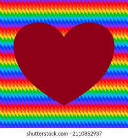 Vector illustration  with words “love” in LGBT colors