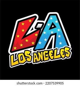 vector illustration with the words los angeles, suitable for printing on t-shirts, posters, mugs and more