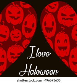 vector illustration with the words I love Halloween