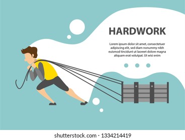 Vector Illustration Work Business Hardwork, for Banner, Landing Page