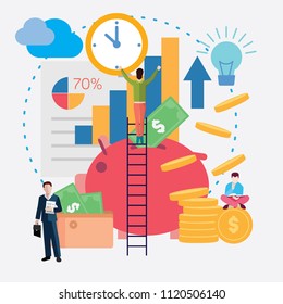 Vector illustration The work of the devil Redeem returns with plenty of money and time management ideas.