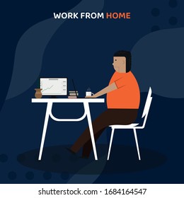 Vector Illustration of Work From Home