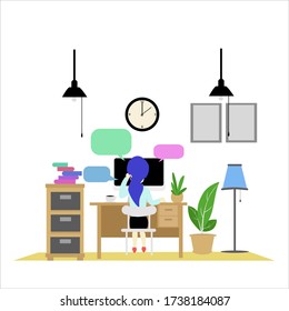 Vector illustration of work at home concept