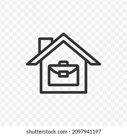 Ilustración vectorial del trabajo desde el icono del hogar en color oscuro y fondo transparente (png).