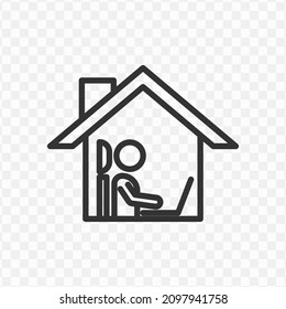 Vector Illustration Of Work From Home Icon In Dark Color And Transparent Background(png).