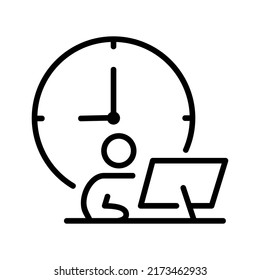 ilustración vectorial de iconos relacionados con horas de trabajo con contorno negro editable, genial para plantillas, símbolos y más