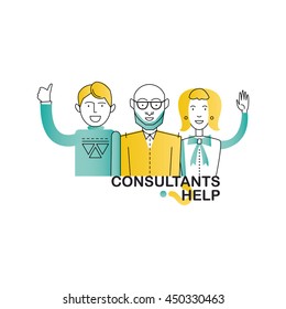 Vector illustration of a work team for your design.