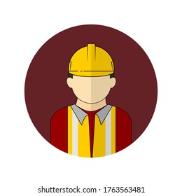 vector illustration of the worker avatar icon. Perfect template for construction design.