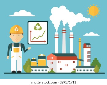  Vector illustration worker man 