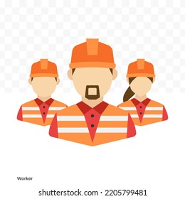 Vector Illustration Of Worker Team Avatar In Color On A Transparent Background (PNG). EPS Vector