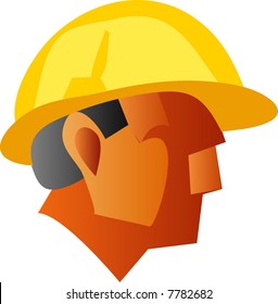 vector illustration of the workers face