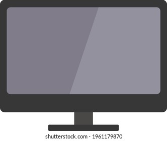 Vector illustration of a working computer. Monitor. Black monitor. 