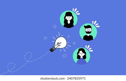 Vector illustration of working group, brainstorming, business strategies, business consulting and project management.