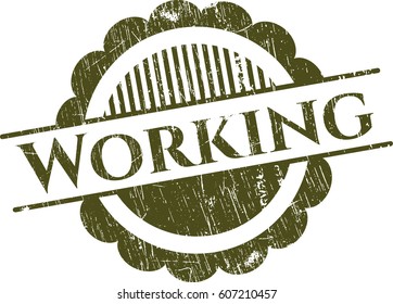 Vector Illustration of Working grunge seal
