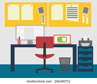Vector Illustration of a working space.