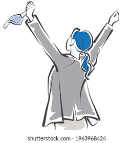 Vector illustration of working women. Business woman.