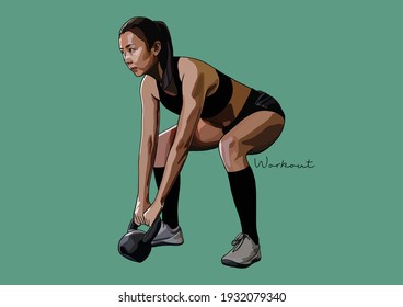 Vector Illustration of Workout, Exercise