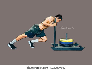 Vector Illustration of Workout, Exercise