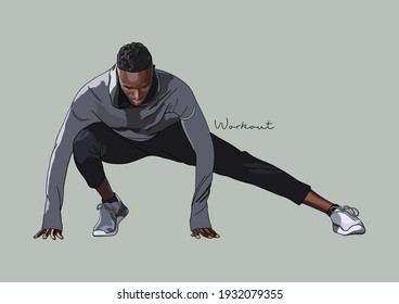 Vector Illustration of Workout, Exercise