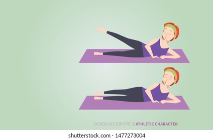 vector illustration of workout woman fitness