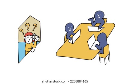Ilustración vectorial del concepto de acoso laboral.