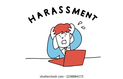 Vector illustration of workplace harassment concept.