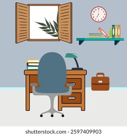 vector illustration of a workspace