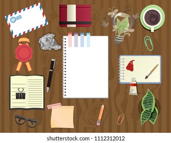Vector Illustration of Workspace Elements