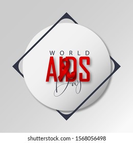 Vector Illustration World Aids Day with Red Ribbon.