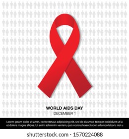 Vector Illustration Of World Aids Day With Aids Awareness Ribbon,
World Aids Day Banner vector illustration
