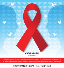 Vector Illustration Of World Aids Day With Aids Awareness Ribbon,
World Aids Day Banner vector illustration
