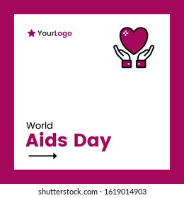 Vector illustration of world aids day banner design.
