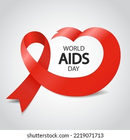 Vektorgrafik des Welt-Aids-Tages. Rotes Band.
