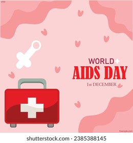 Vector illustration Of World Aids Day With Aids Awareness Ribbon.
