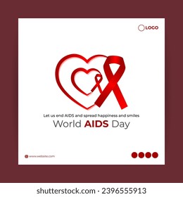 Vector illustration of World AIDS Day social media feed template