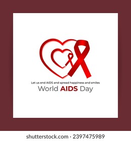 Vector illustration of World AIDS Day social media feed template