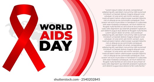 Ilustração vetorial do modelo de mídia social do Dia Mundial da AIDS