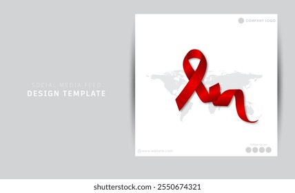 Vector Illustration World Aids Day with Red Ribbon.