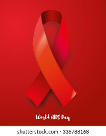 vector illustration World AIDS Day red ribbon