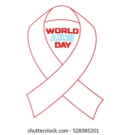 Vector illustration of World Aids Day. White background. Flat style.
