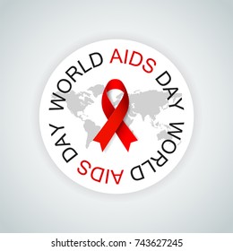 Vector illustration of World AIDS Day. Red Ribbon Sign