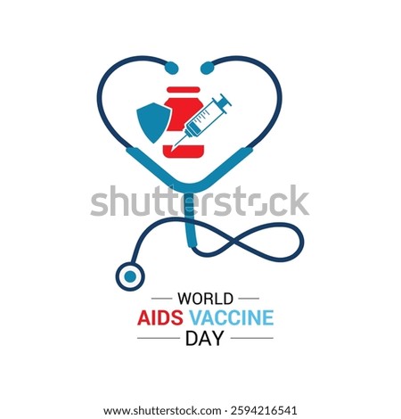 Vector illustration of World AIDS Vaccine Prevention and awareness Day is celebrated every year in may. Celebrate Aids vaccine day. Banner poster, flyer and background design template.