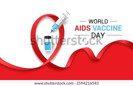 Vector illustration of World AIDS Vaccine Prevention and awareness Day is celebrated every year in may. Celebrate Aids vaccine day. Banner poster, flyer and background design template.