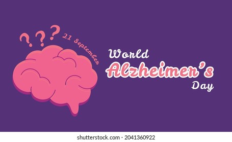 Vector illustration of World Alzheimer's Day which is celebrated by the entire world community every September 21. Can be used on posters, banners, flyers or leaflets.