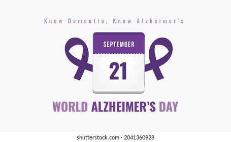 Vector illustration of World Alzheimer's Day which is celebrated by the entire world community every September 21. Can be used on posters, banners, flyers or leaflets.