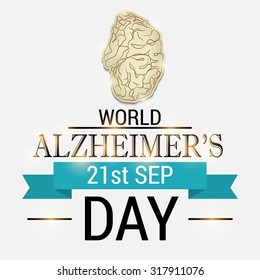 Vector illustration for World Alzheimer's day, September 21. Fight Alzheimer's Disease.