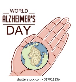 Vector illustration for World Alzheimer's Day, September 21. Fight Alzheimer's Disease.