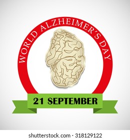 Vector illustration for World Alzheimer's Day, September 21. Fight Alzheimer's Disease.